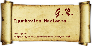 Gyurkovits Marianna névjegykártya